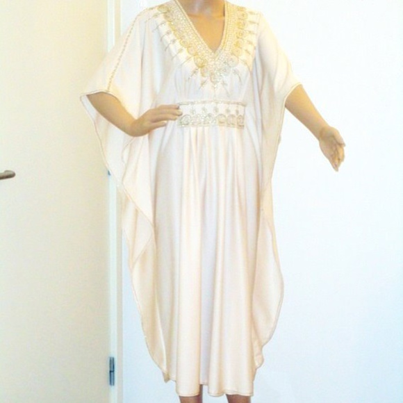 Vintage Dresses & Skirts - vintage 1970's xs kaftan goddess dress